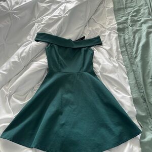 Lulu's Teal Off-Shoulder Dress brand new never worn. Too lazy to return.